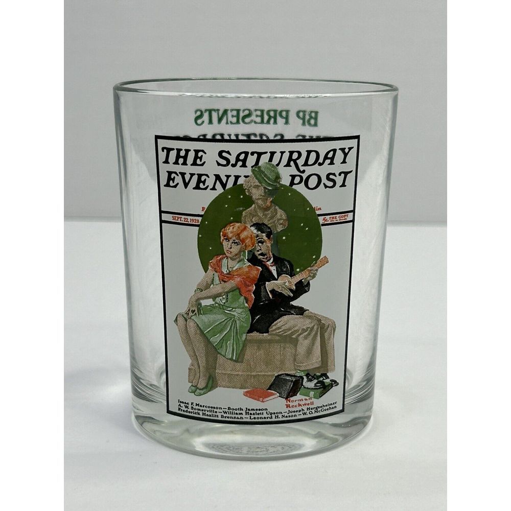 Preowned VINTAGE The Saturday Evening Post Norman Rockwell Serenade Glass Cup